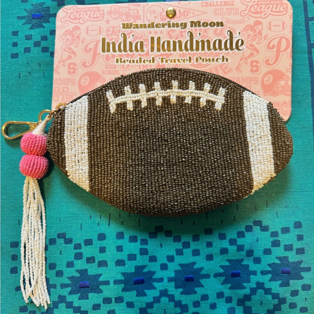 Beaded Football Travel Pouch